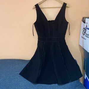 Adelyn Rae Black Sleeveless V-Neck Fit-and-Flare Mini Dress